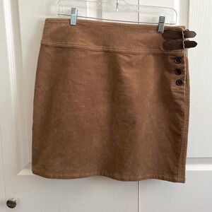 American Living Brown Corduroy Skirt with Button Detail 6